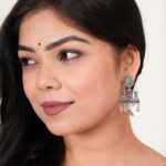 Women's Indian Traditional AZ838-OXidised Silver Earrings For Women | Doli Wedding Theme Jumka Wedding Wear